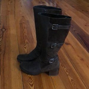 Ecco boots leather suede brown women’s 38